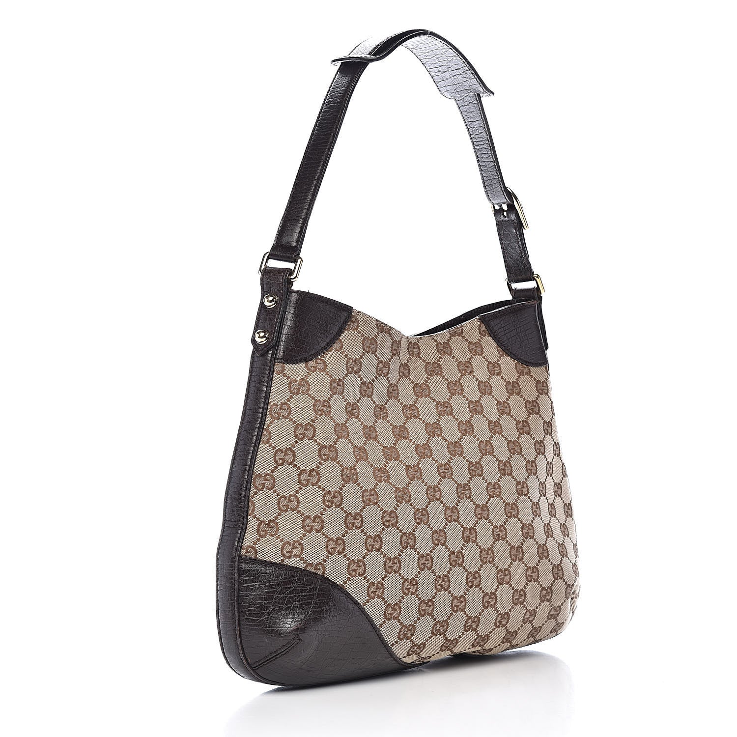 Gucci Monogram Hasler Hobo Dark Brown 3 of 11