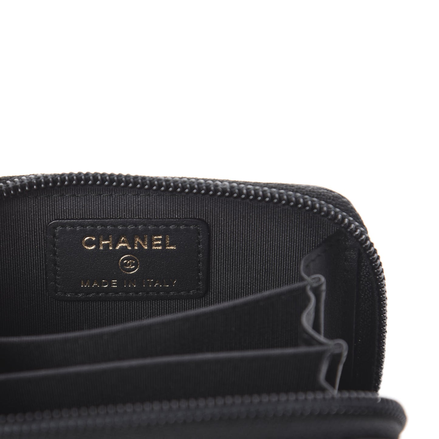Caviar Quilted Boy Zip Around Coin Purse Wallet Black