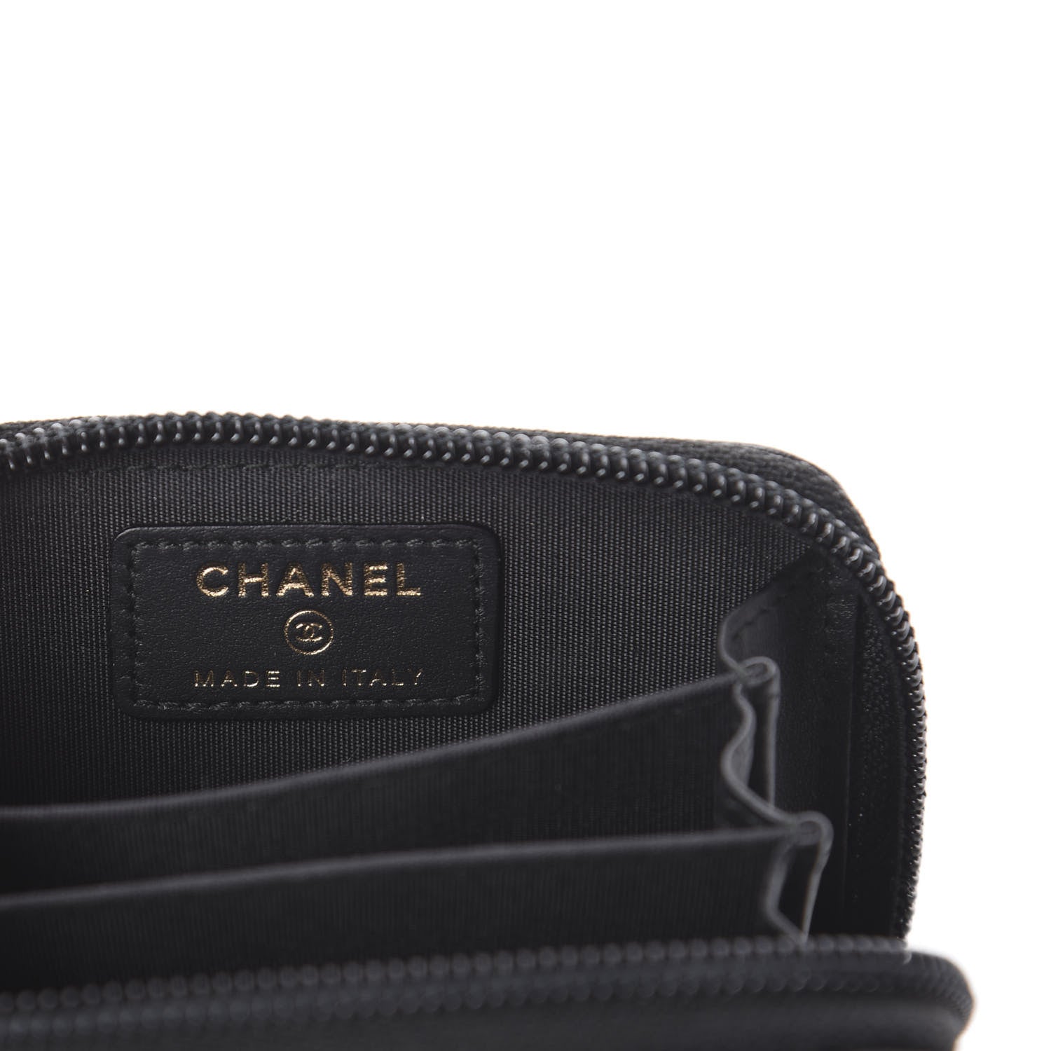 Chanel Caviar Quilted Boy Zip Around Coin Purse Wallet Black 5 of 6