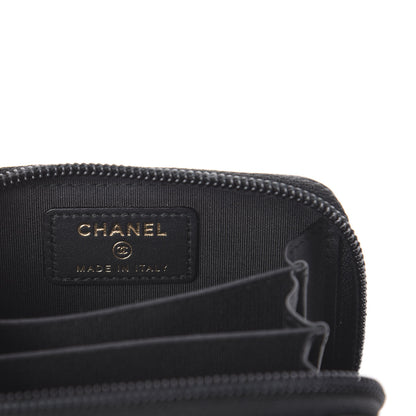Chanel Caviar Quilted Boy Zip Around Coin Purse Wallet Black 5 of 6