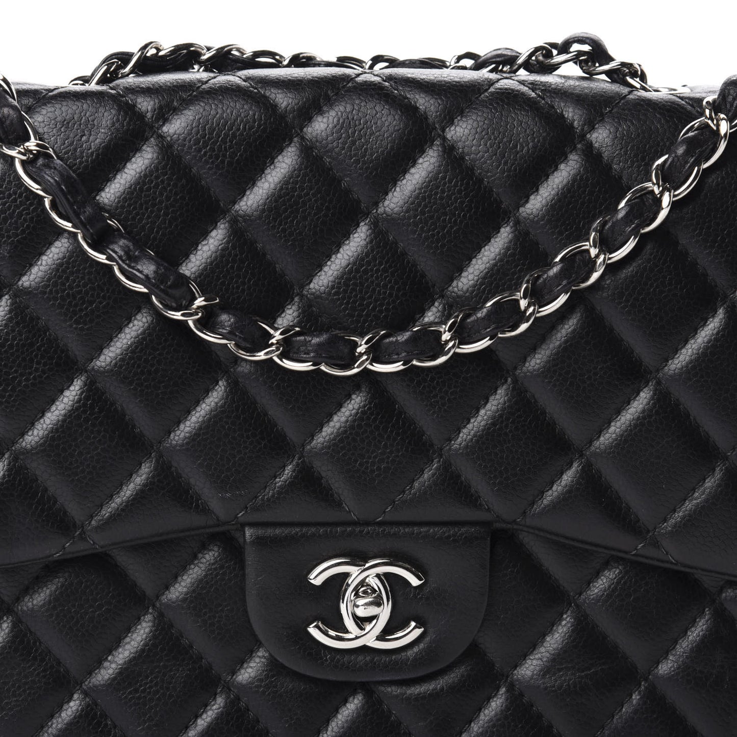 Caviar Quilted Jumbo Single Flap Black