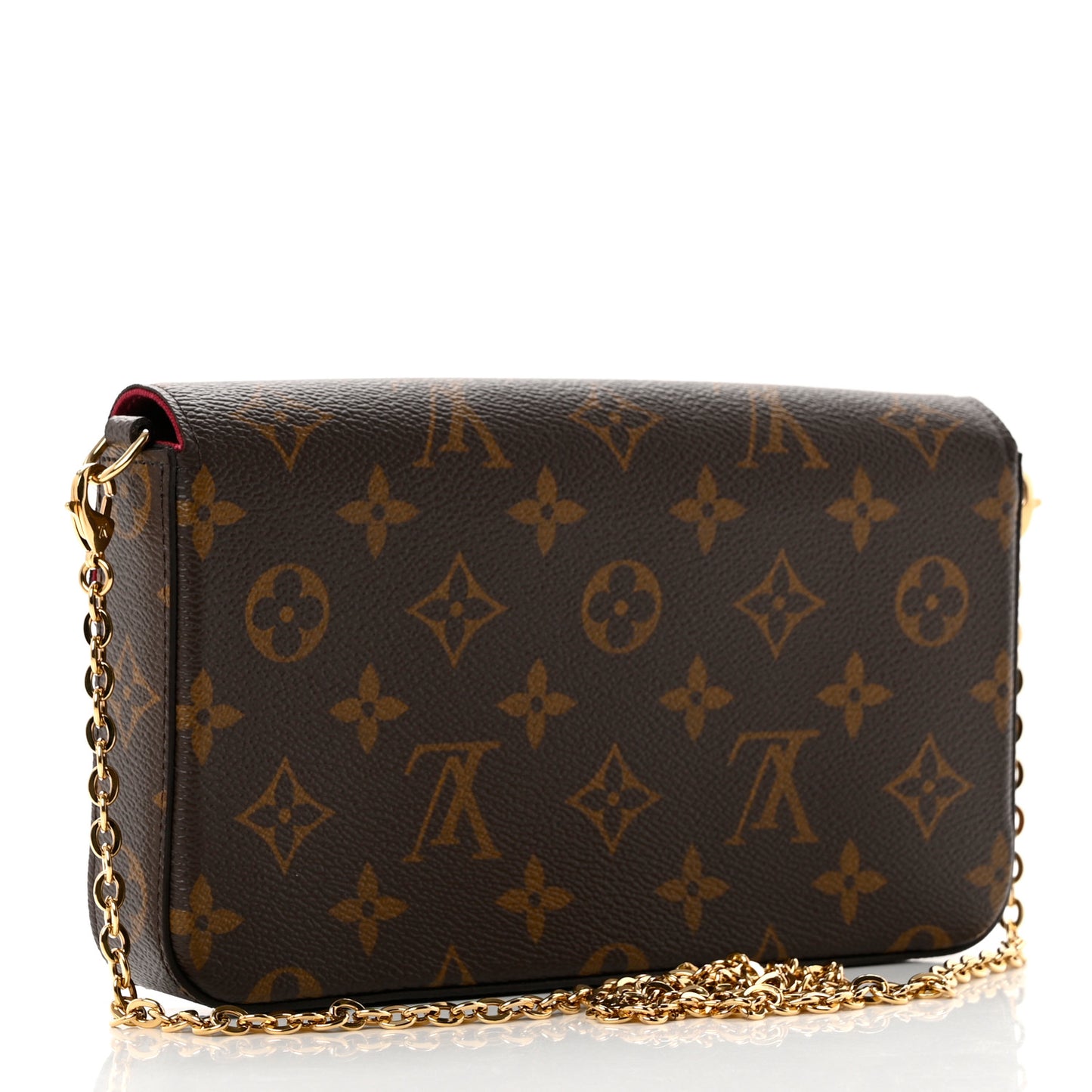 Monogram Pochette Felicie Chain Wallet Fuchsia