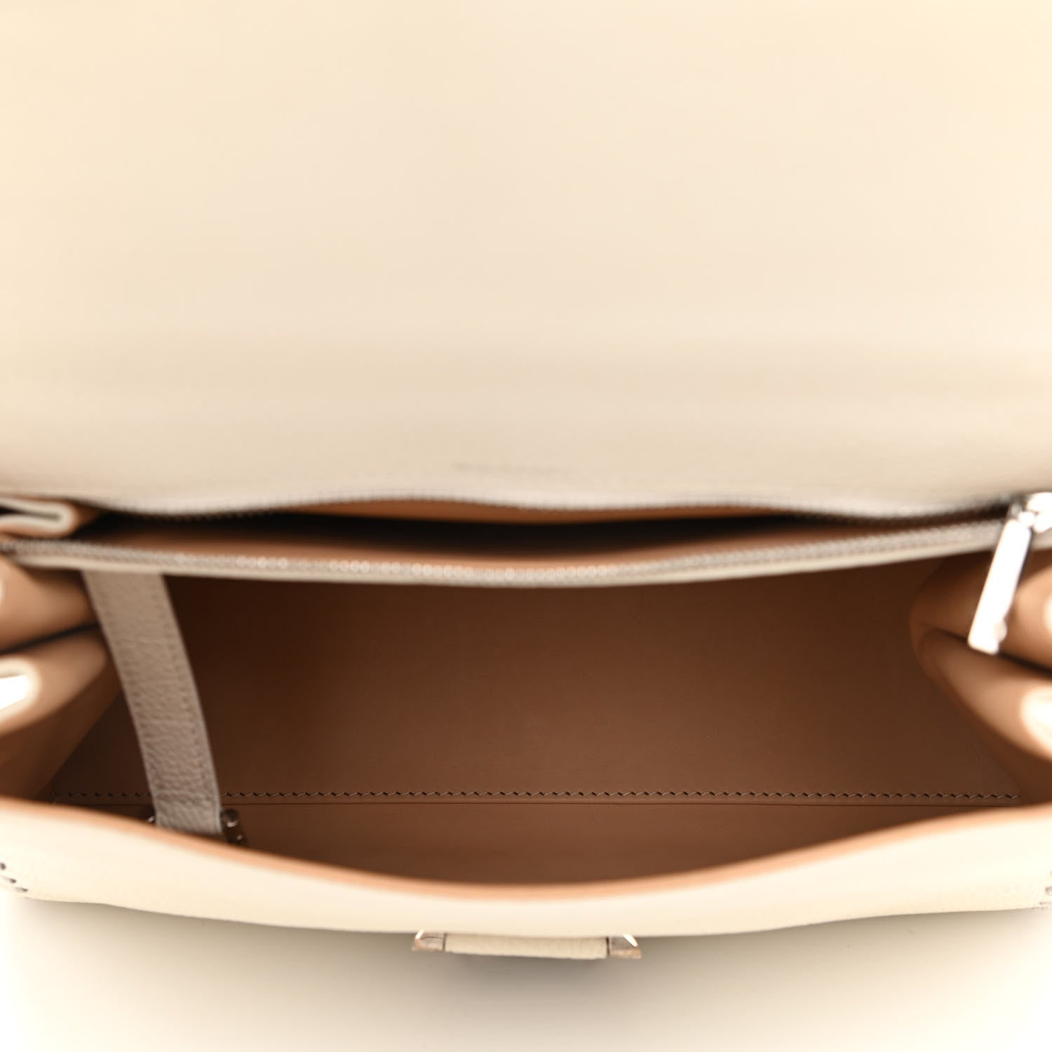 Delvaux Crispy Calfskin MM Brillant Satchel Ivory 5 of 9