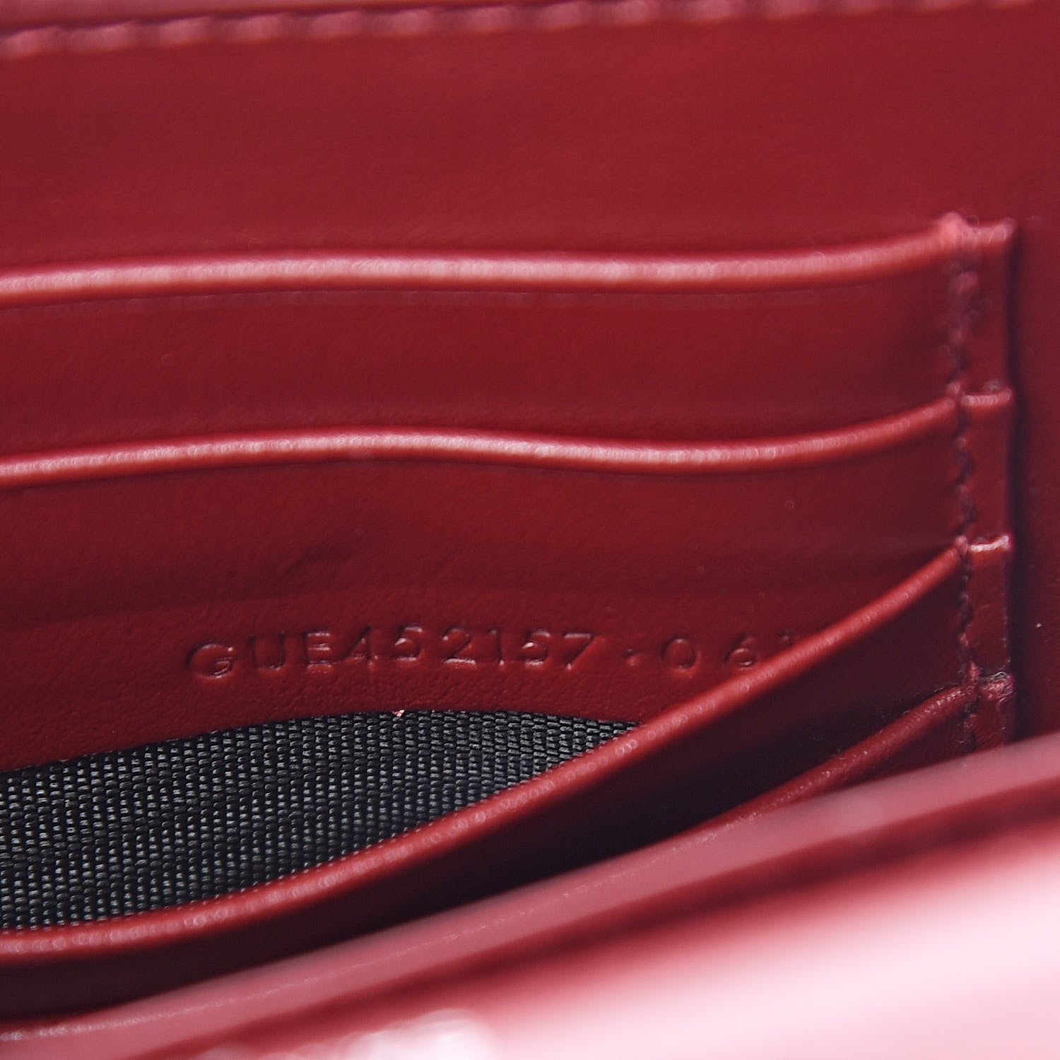 Saint Laurent Calfskin Crocodile Embossed Monogram Sunset Chain Wallet Palissandre 7 of 11