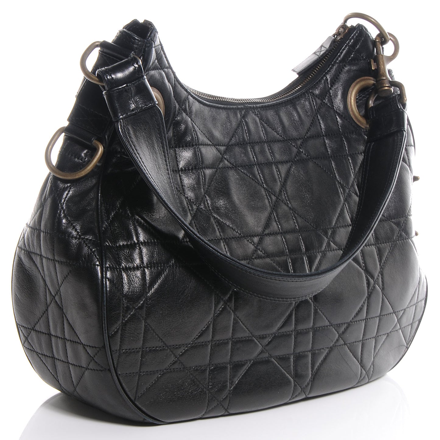 Lambskin Cannage Medium Hobo Black