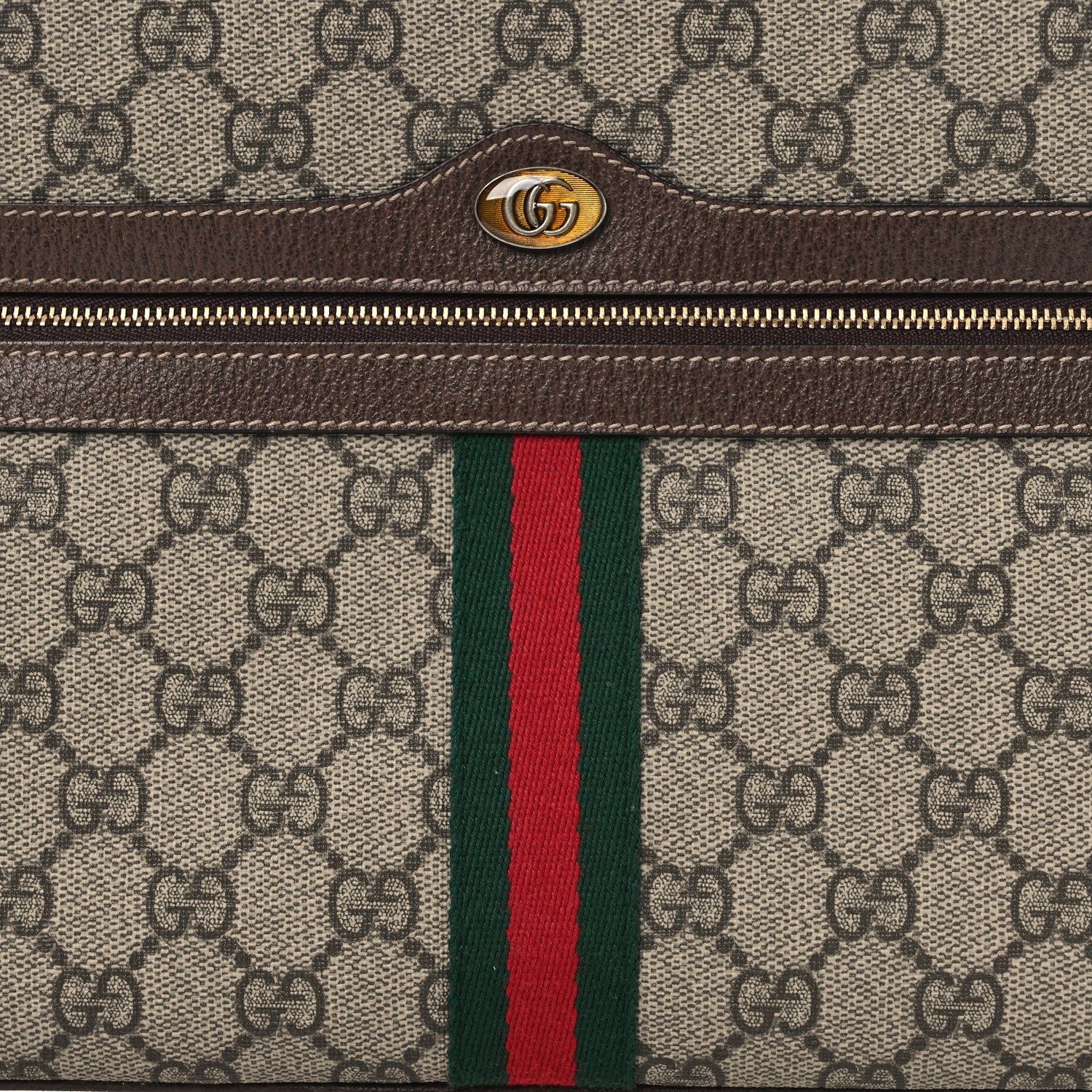 Gucci GG Supreme Monogram Large Ophidia Pouch Clutch Brown 8 of 11