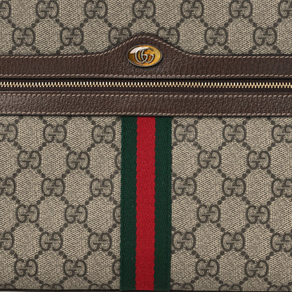 Gucci GG Supreme Monogram Large Ophidia Pouch Clutch Brown 8 of 11