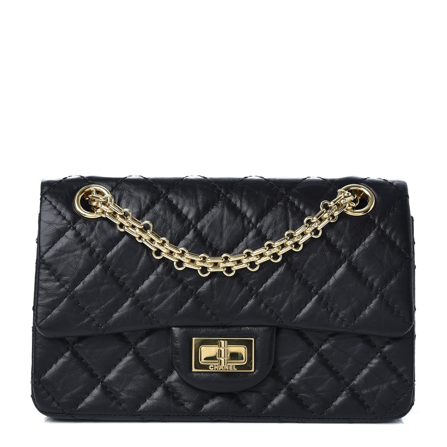 Chanel Aged Calfskin Quilted 2.55 Reissue Mini Flap Black 2 of 19