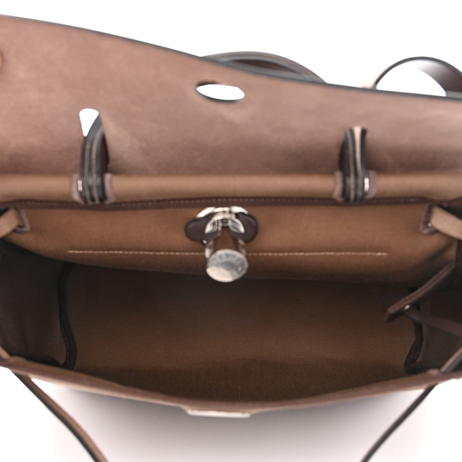 Hermes Vache Hunter Toile Herbag Zip Retourne 31 PM Etoupe Ebene 6 of 11