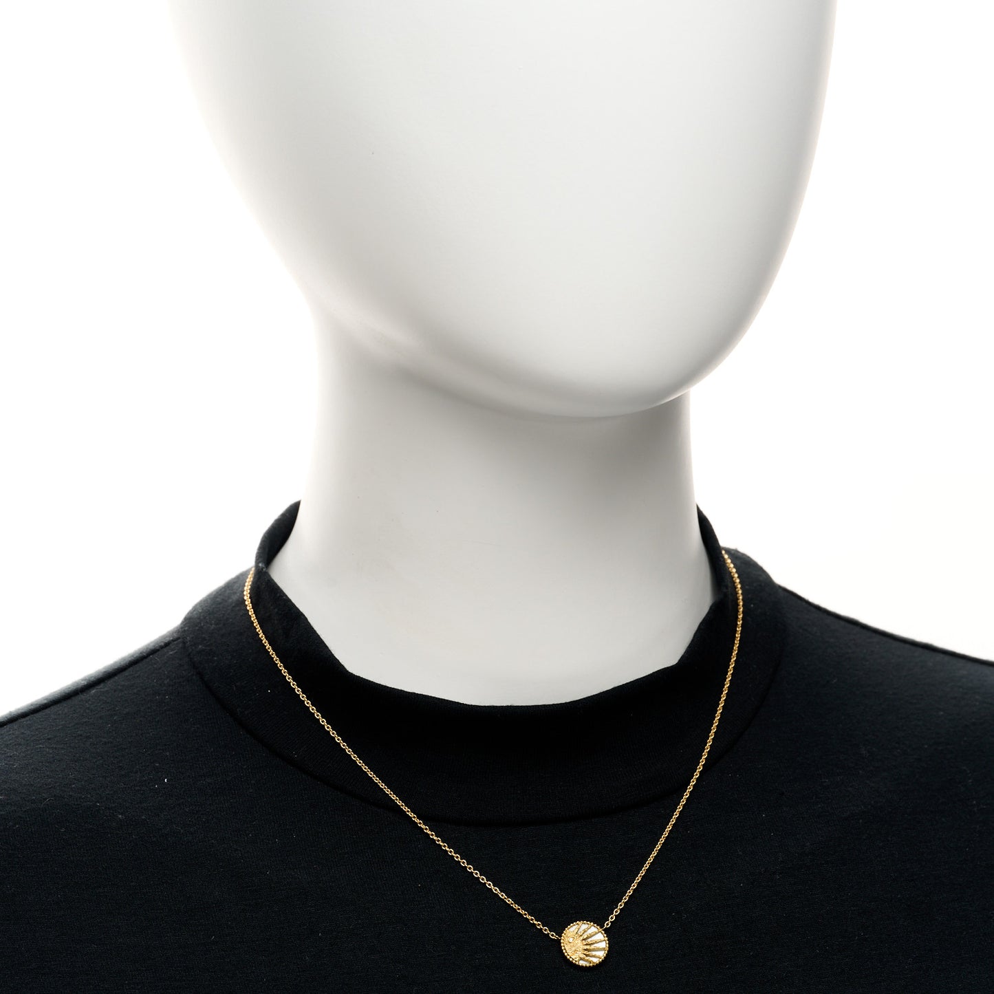 18K Yellow White Gold Diamond Black Onyx Mother of Pearl Rose Celeste Pendant Necklace