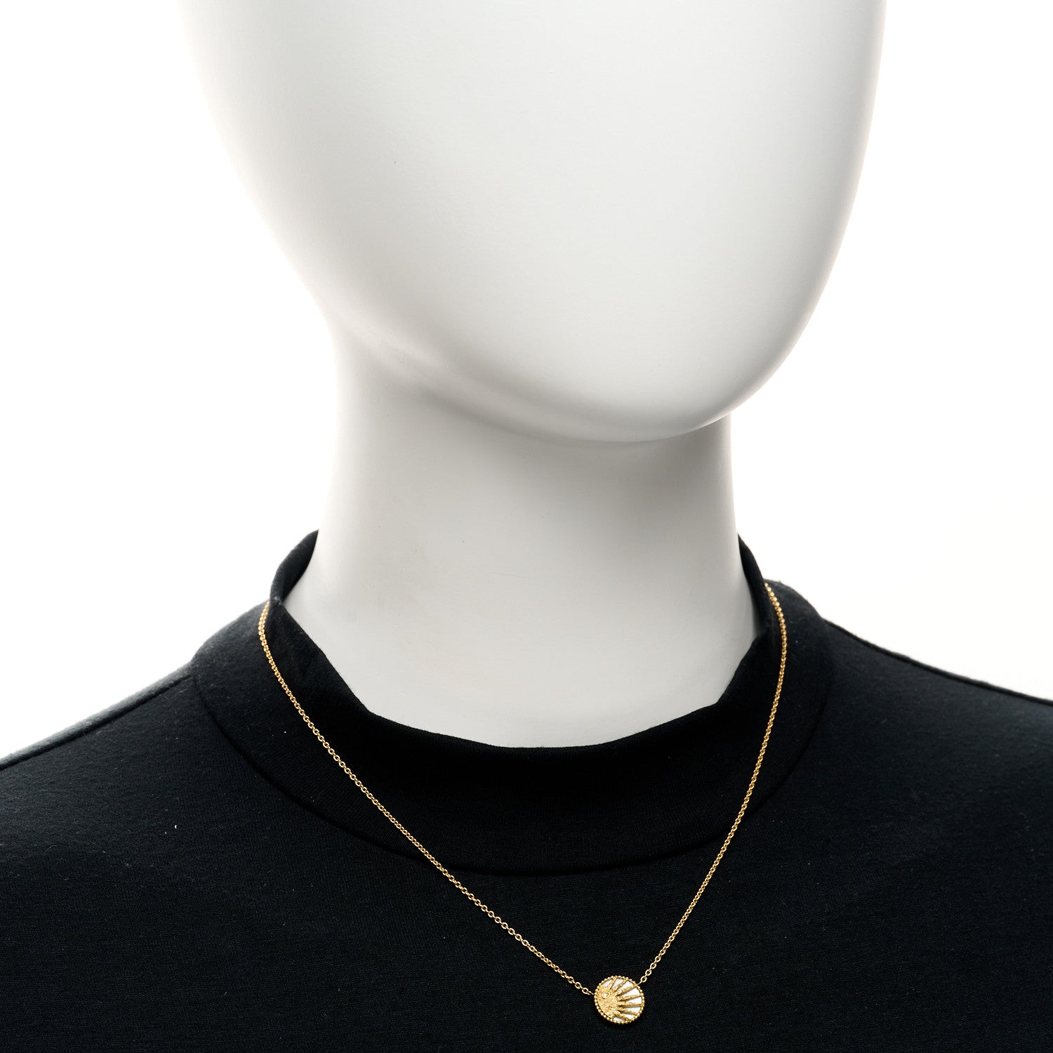 Christian Dior 18K Yellow White Gold Diamond Black Onyx Mother of Pearl Rose Celeste Pendant Necklace 2 of 6