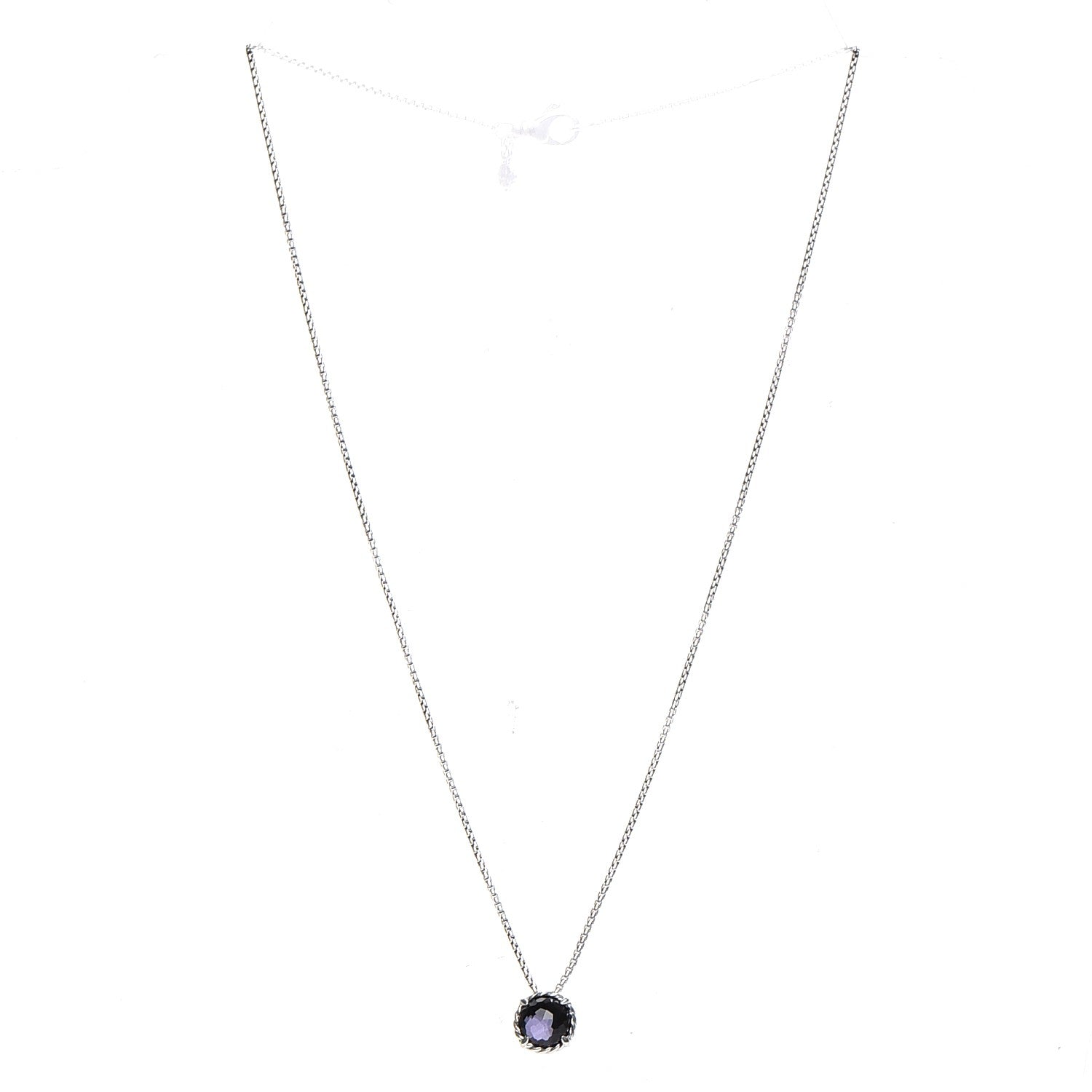 David Yurman Sterling Silver Black Orchid 8mm Petite Chatelaine Pendant Necklace 4 of 7