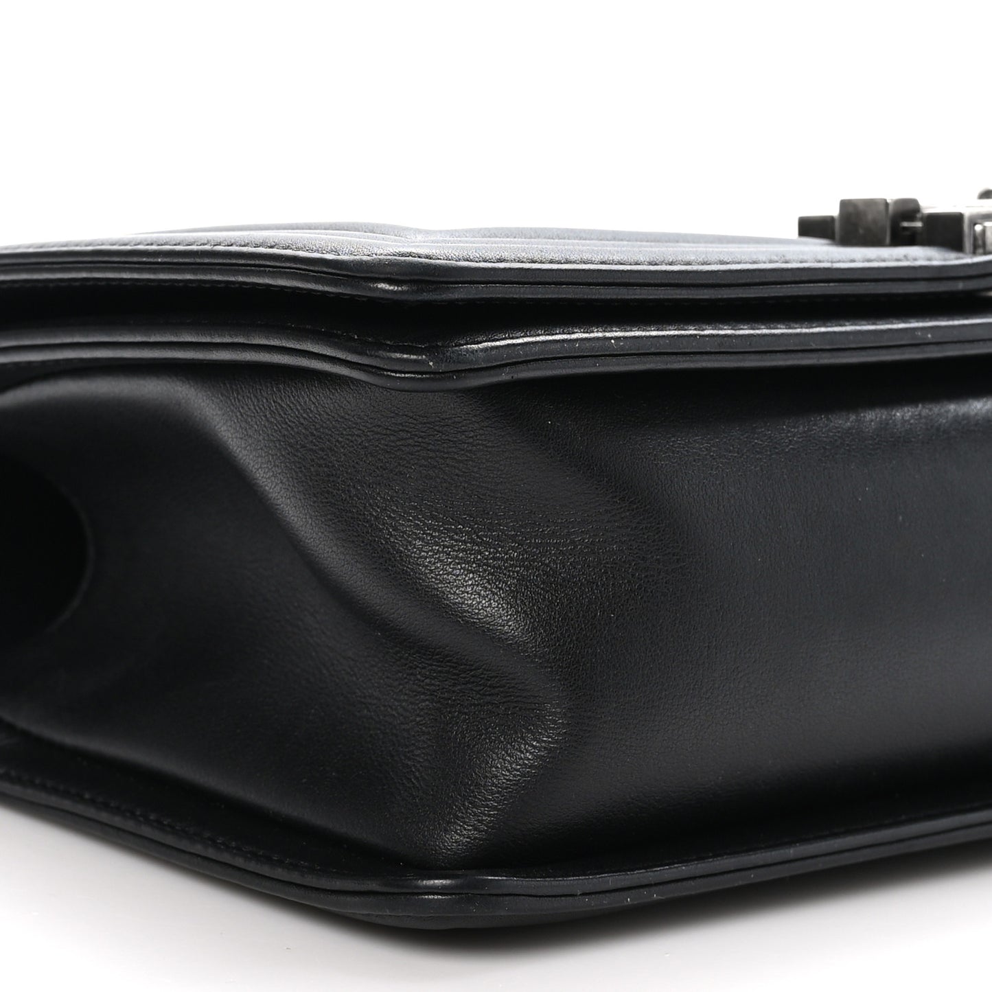 Lambskin Quilted Medium Boy Flap Black