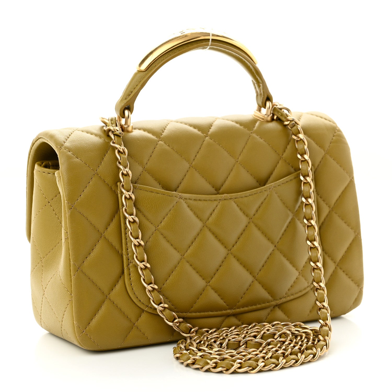 Chanel Lambskin Quilted Metal Mini Top Handle Rectangular Flap Green 2 of 11