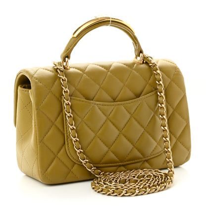 Chanel Lambskin Quilted Metal Mini Top Handle Rectangular Flap Green 2 of 11