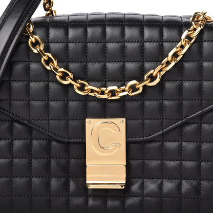 Celine Calfskin Quilted Medium C Bag Black 9 of 10