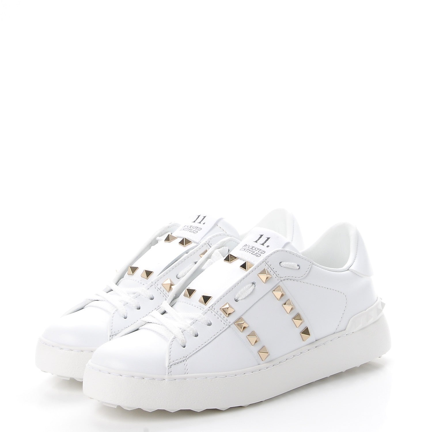 Valentino Garavani Calfskin Rockstud Untitled Open Sneakers 36.5 White 3 of 10