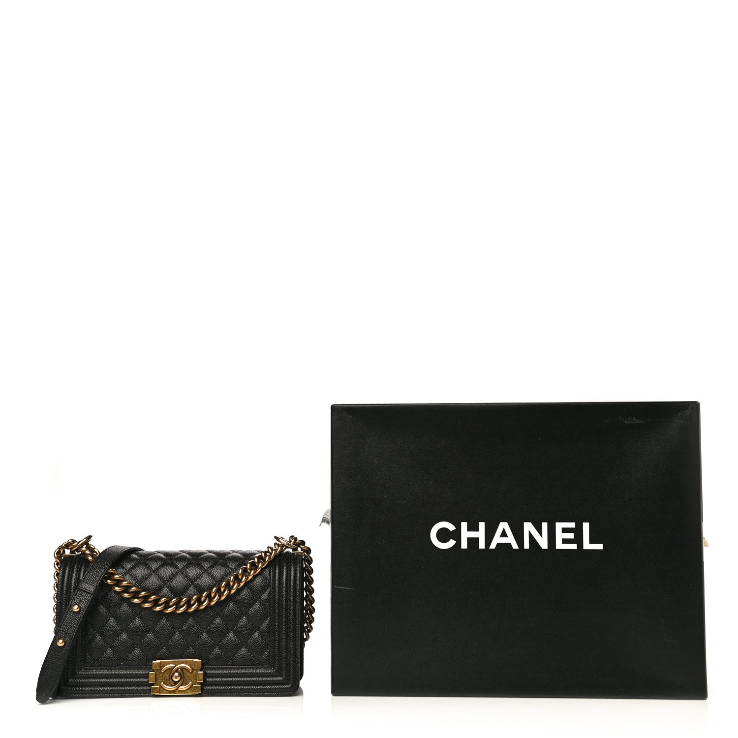 Chanel Caviar Quilted Medium Boy Flap Black 11 of 12