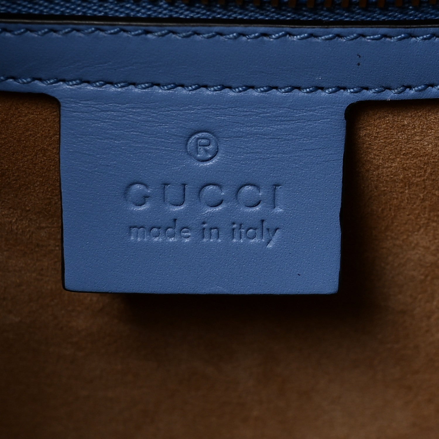 Gucci Calfskin Embroidered Medium Sylvie Top Handle Bag Clear Sky Blue 6 of 10