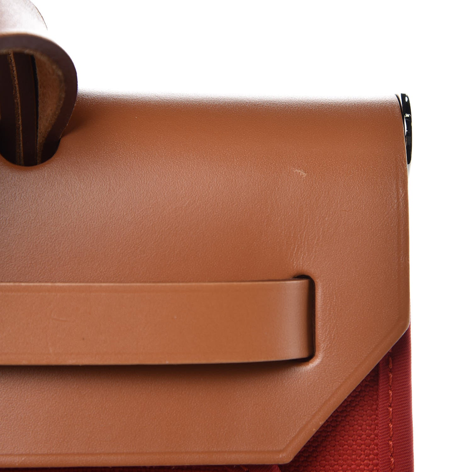 Hermes Vache Hunter Toile Herbag Zip 31 PM Rouge Tomate Natural 13 of 14