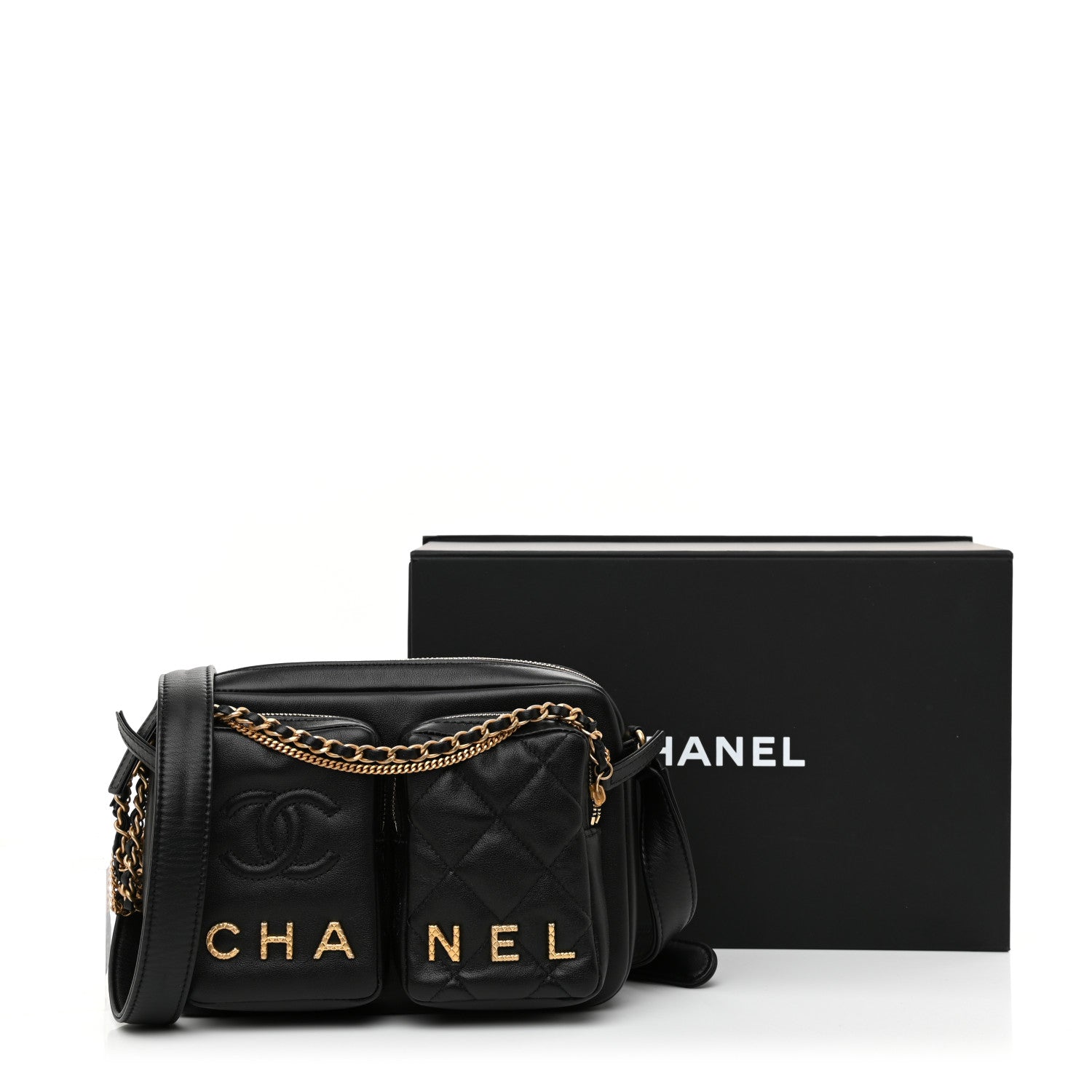 Chanel Calfskin Quilted Small Camera Case Black 11 of 11