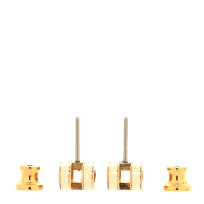 Hermes Gold Lacquered Mini Pop H Earrings White 3 of 6