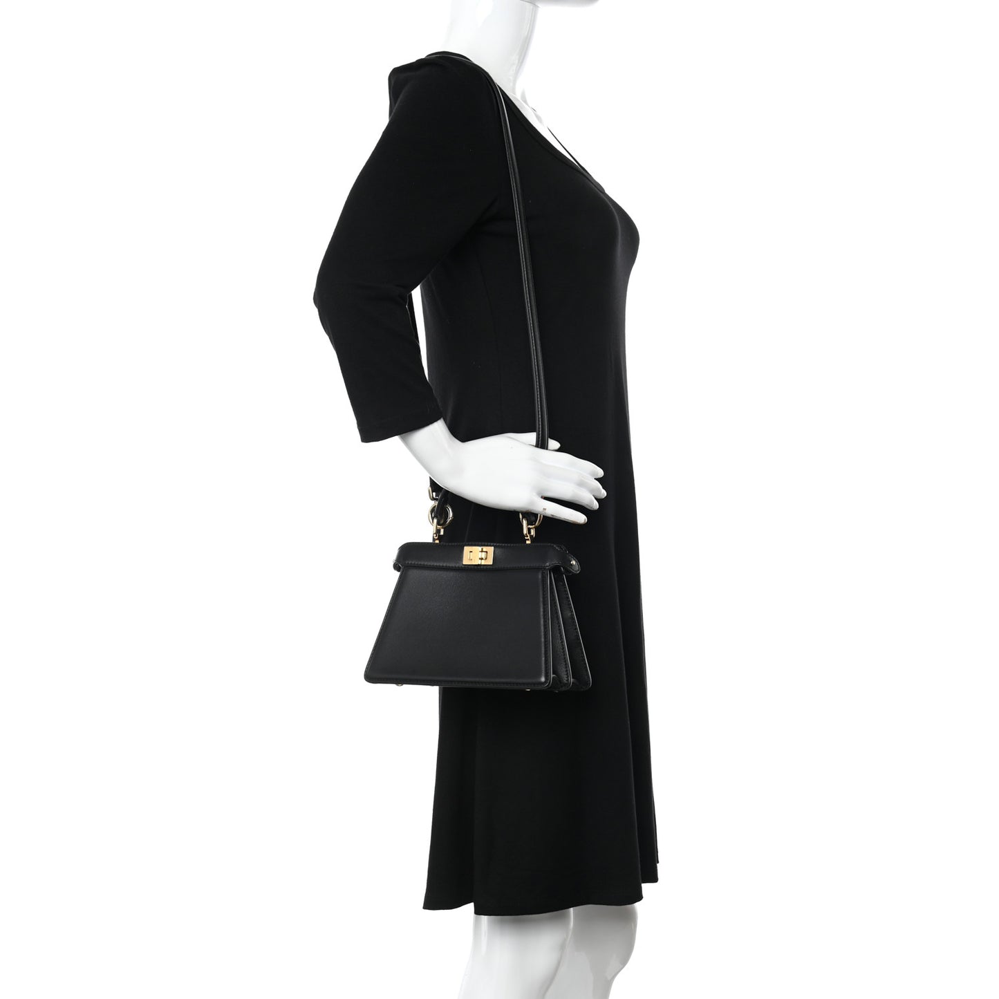 Shiny Nappa Petite Peekaboo I SEE U Satchel Black