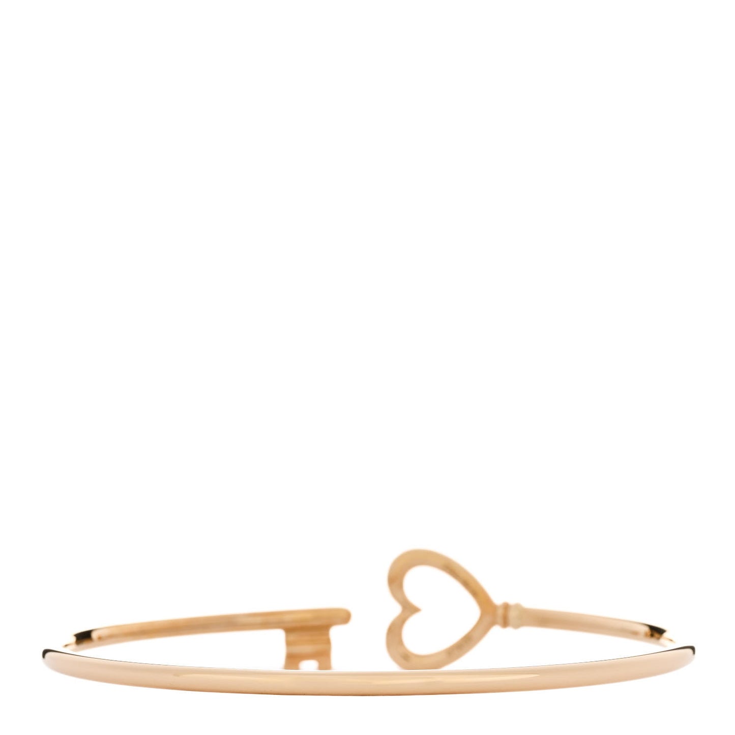 18K Yellow Gold Wire Heart Key Bracelet