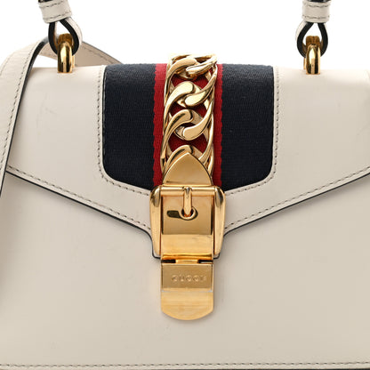 Gucci Calfskin Mini Sylvie Top Handle Bag White 8 of 21