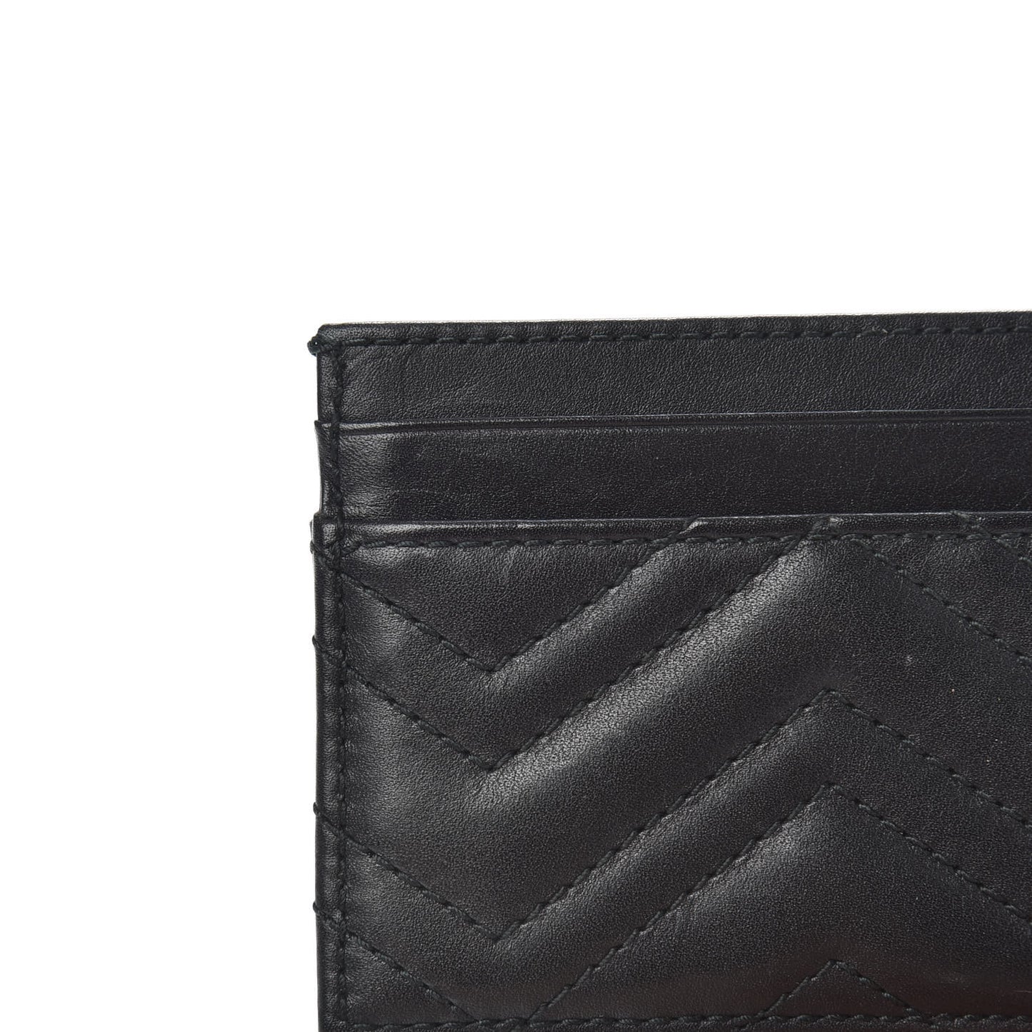 Calfskin Matelasse GG Marmont Card Holder Black