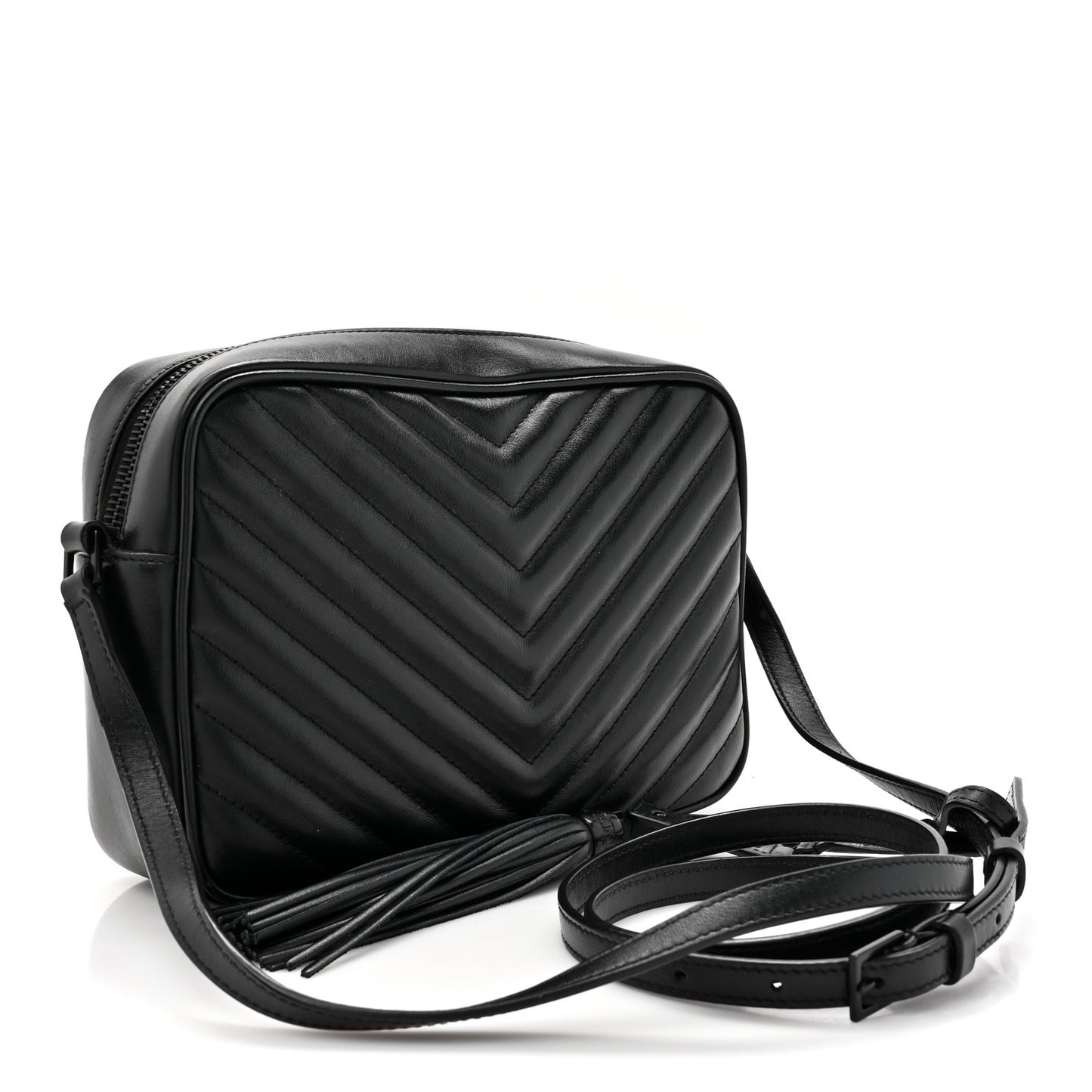 Calfskin Matelasse Monogram Monochrome Lou Camera Bag Black