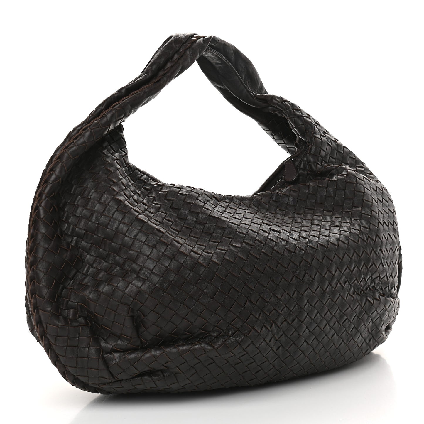 Nappa Intrecciato Medium Veneta Hobo Ebano
