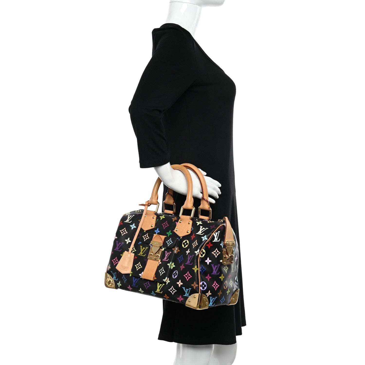 Louis Vuitton Monogram Multicolor Speedy 30 Black 2 of 10
