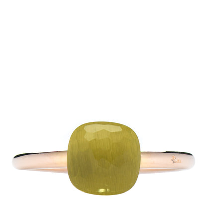 Pomellato 18K Rose Gold Lemon Quartz Petit Nudo Ring 57 8 1 of 5