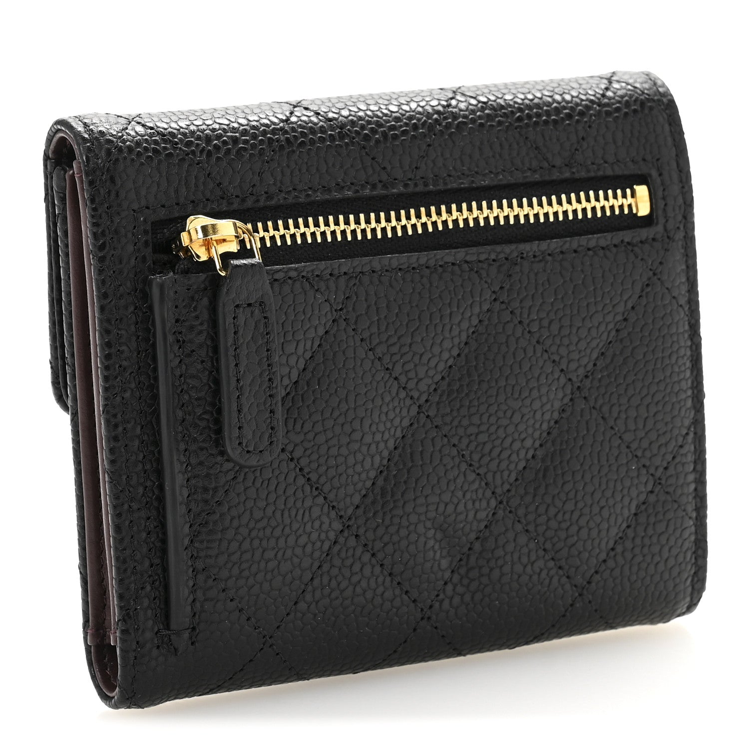 Chanel Caviar Quilted Compact Flap Wallet Black 3 of 9