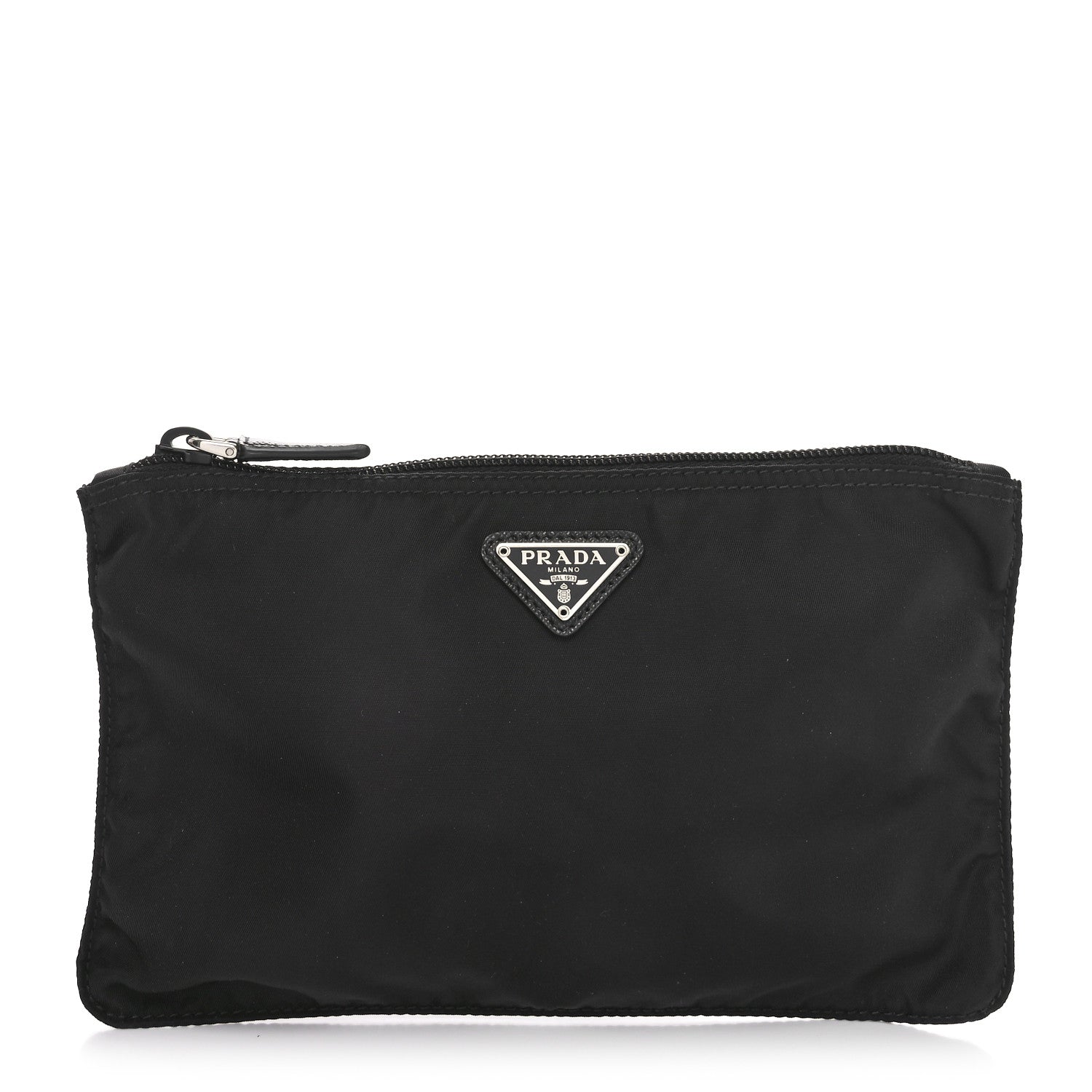 Prada Re-Nylon Saffiano Vela Necessaire Flat Pouch Black 1 of 9
