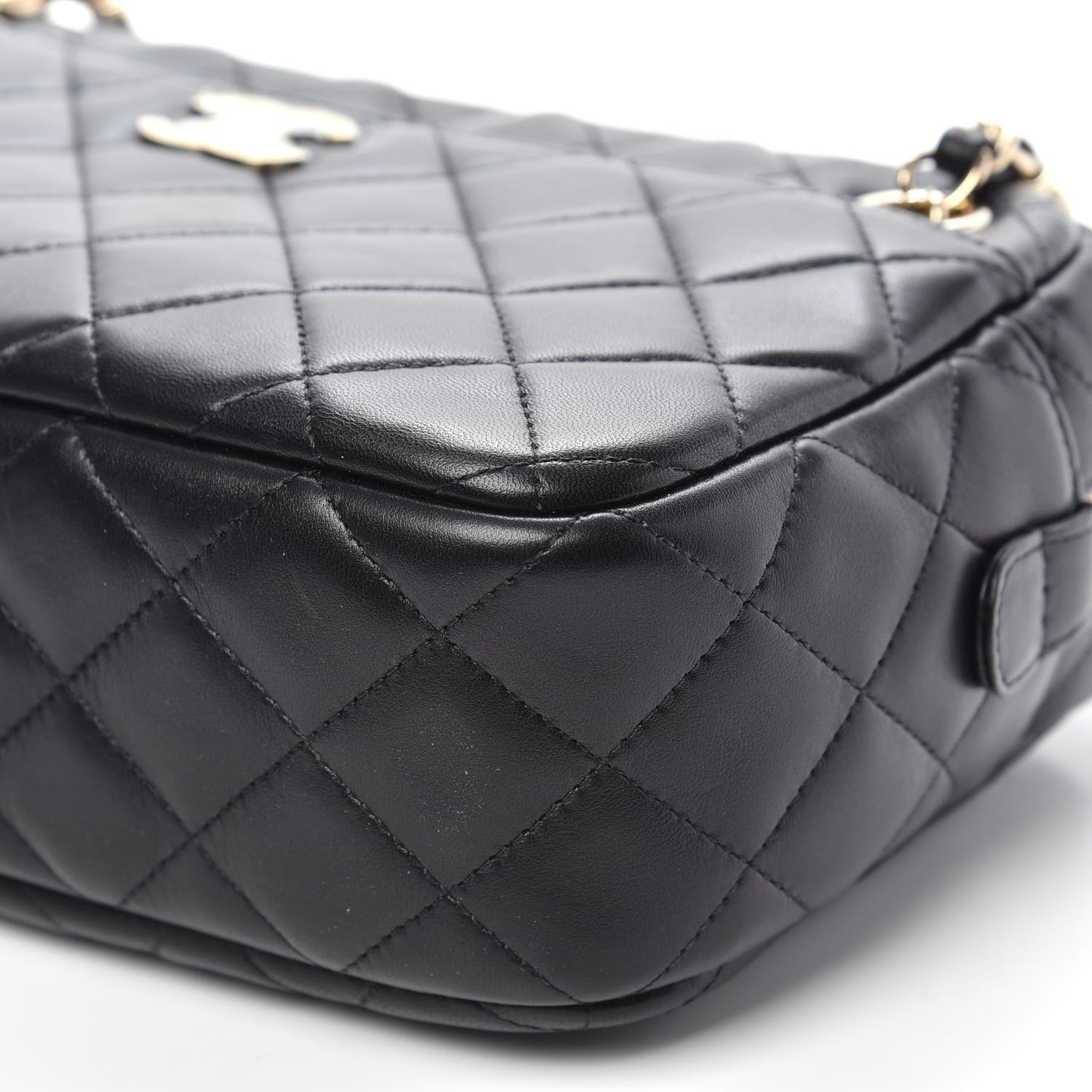 Lambskin Quilted Camera Case Black