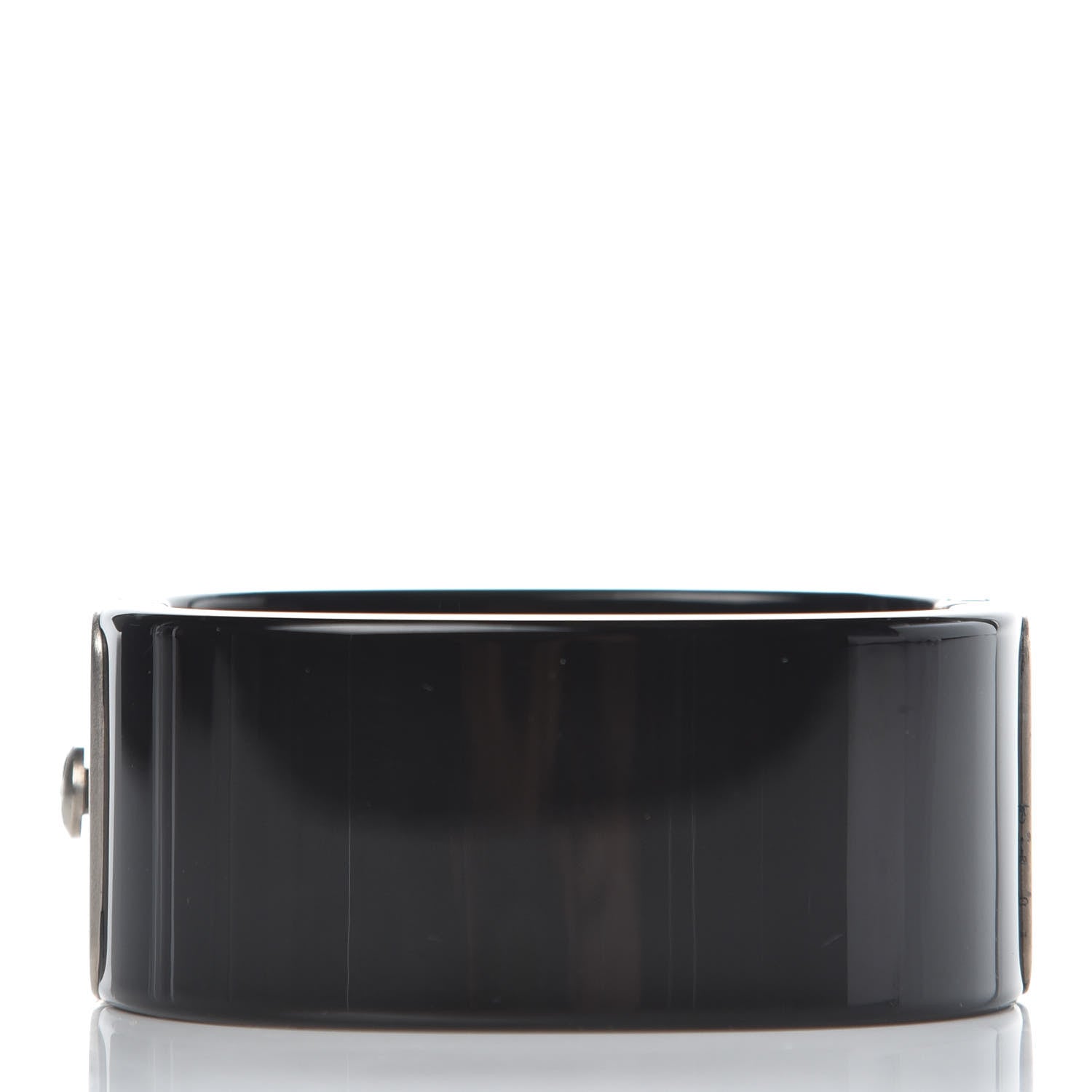 Chanel Resin Crystal CC Cuff Black 3 of 6