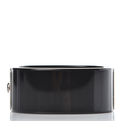 Chanel Resin Crystal CC Cuff Black 3 of 6