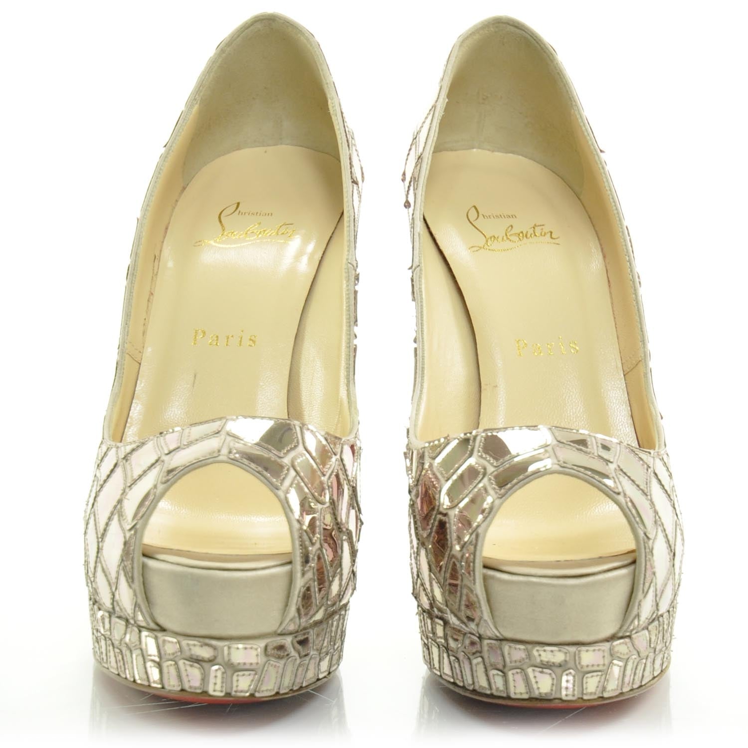 Christian Louboutin Crepe Satin Sequins Sobek 140 Pumps 37.5 3 of 8