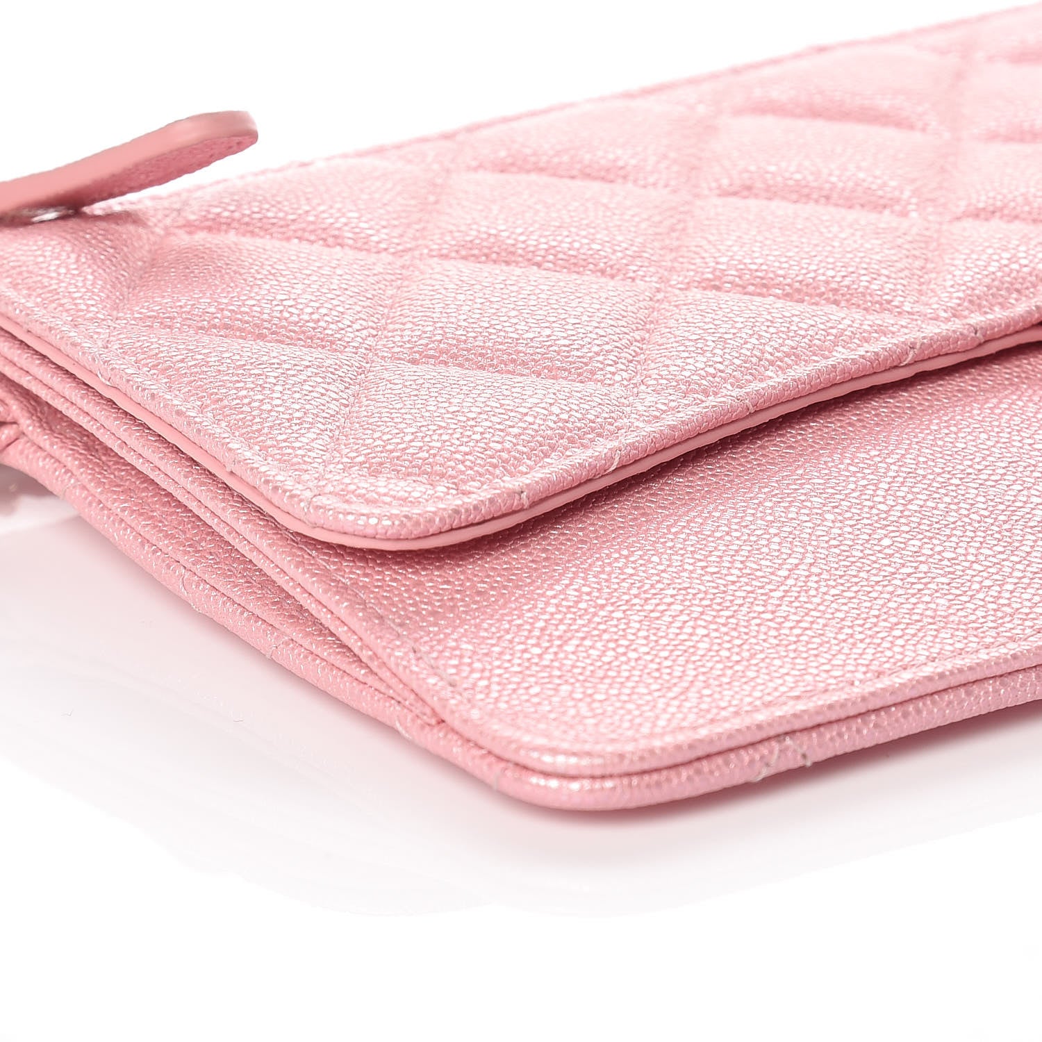 Chanel Iridescent Caviar Quilted Classic Pouch With Handle Rose Pink 8 of 10