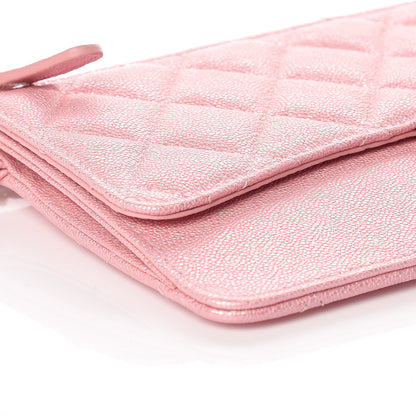 Chanel Iridescent Caviar Quilted Classic Pouch With Handle Rose Pink 8 of 10