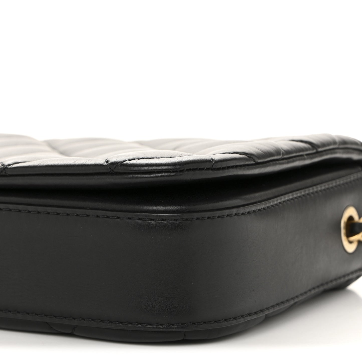 Calfskin Quilted Nailed CC Flap Bag Black