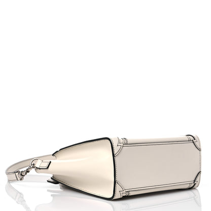 Celine Satin Calfskin Nano Debossed Luggage White 3 of 13