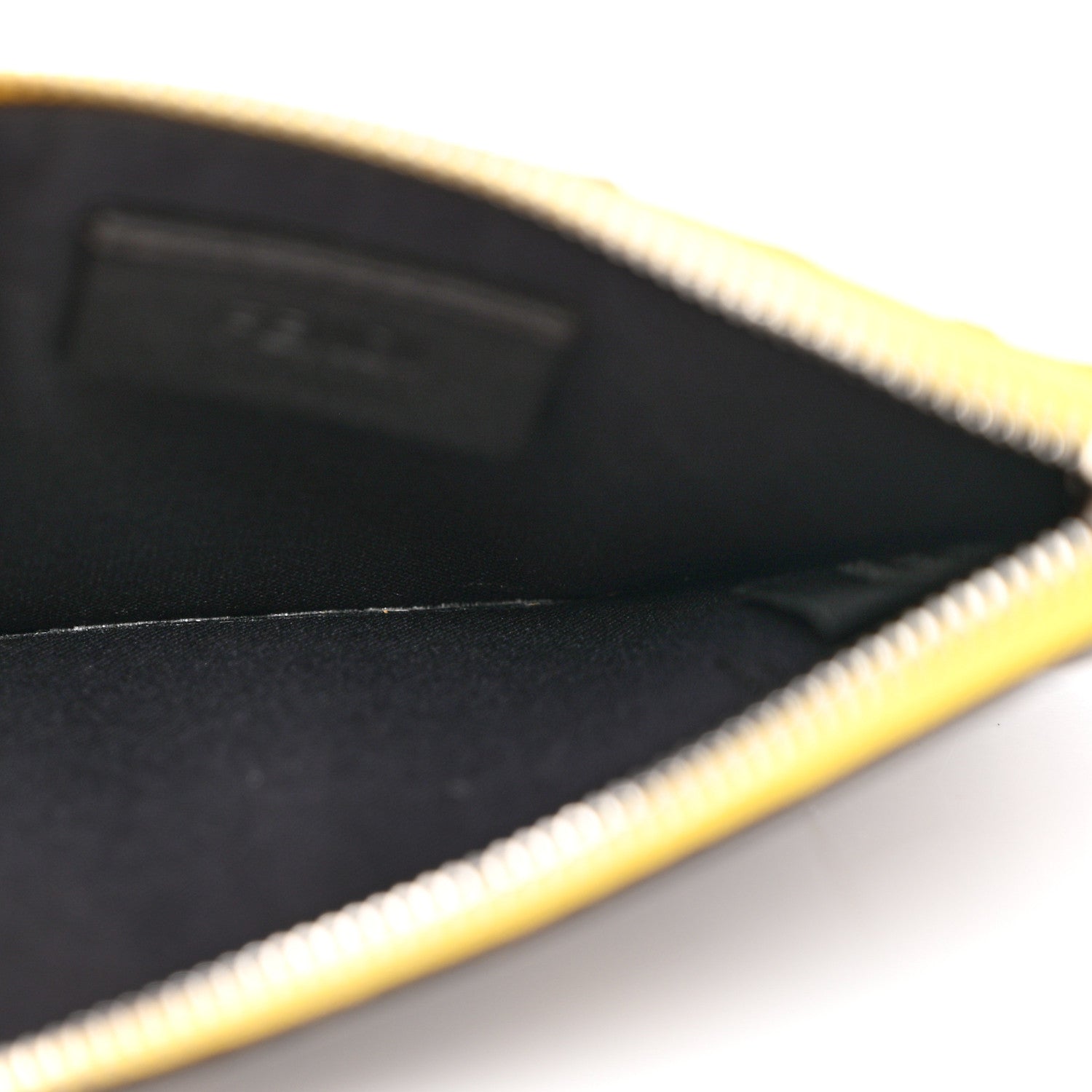 Fendi Vitello Cruise F is Fendi Bi-Color FF 1974 Embossed Key Case Pouch Maya Black Sunflower 5 of 8