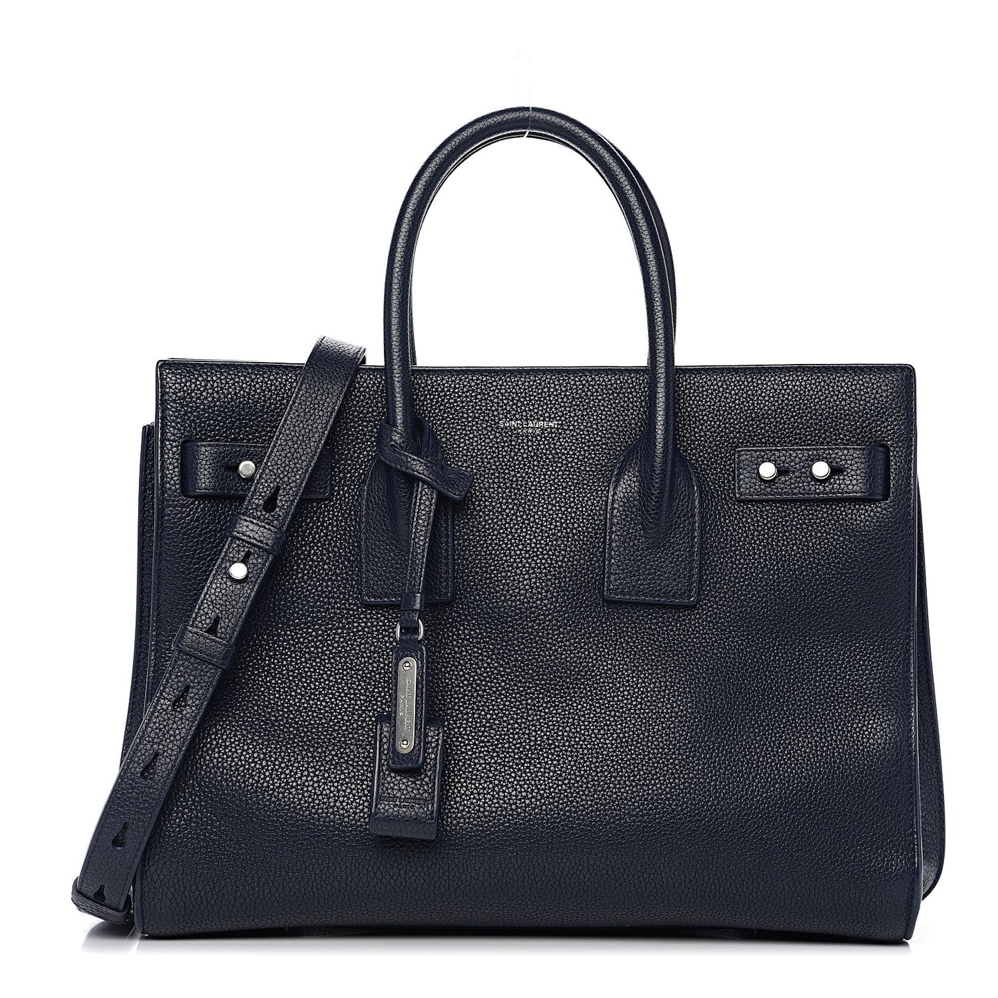 Grained Calfskin Small Supple Sac De Jour Navy