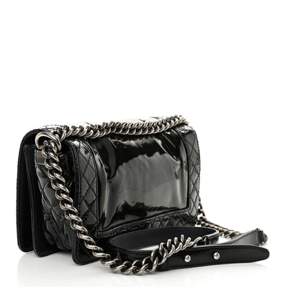 Chanel Patent Medium Boy Reverso Flap Black 3 of 17