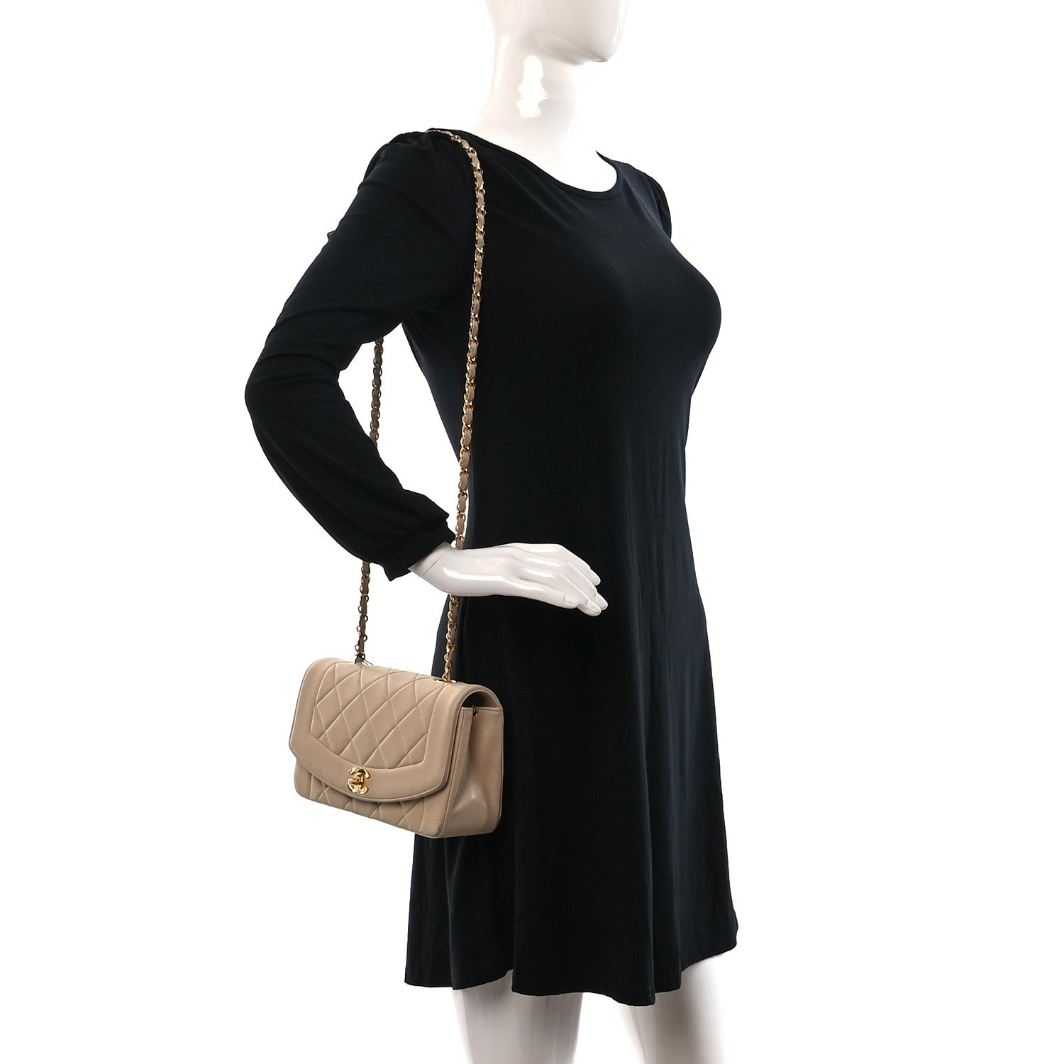 Chanel Lambskin Quilted Small Single Flap Beige 2 of 16