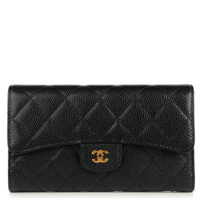 Chanel Caviar Quilted Large Flap Wallet Black 1 of 8