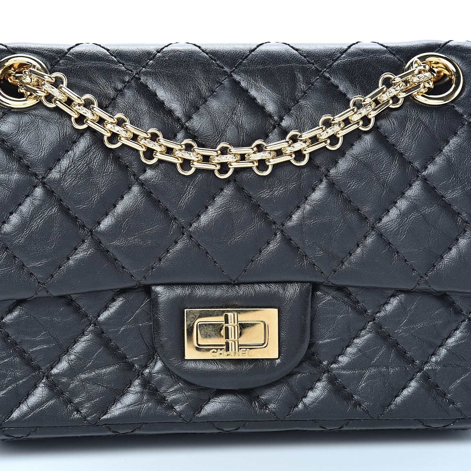 Chanel Aged Calfskin Quilted 2.55 Reissue Mini Flap Black 7 of 13